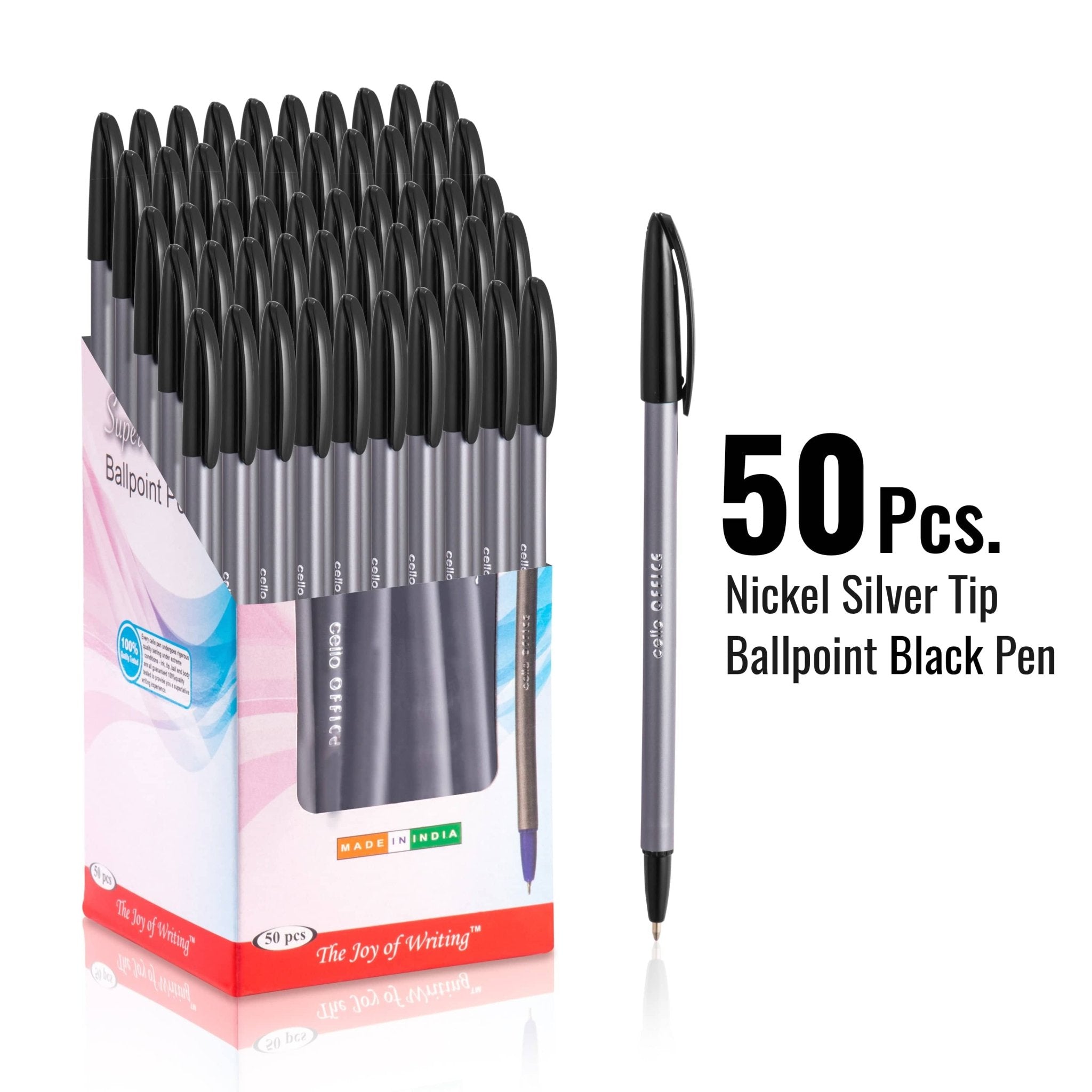 Cello Office Black Pens | Pack of 50 - Medium Tip Ball Pen - Infinity Market