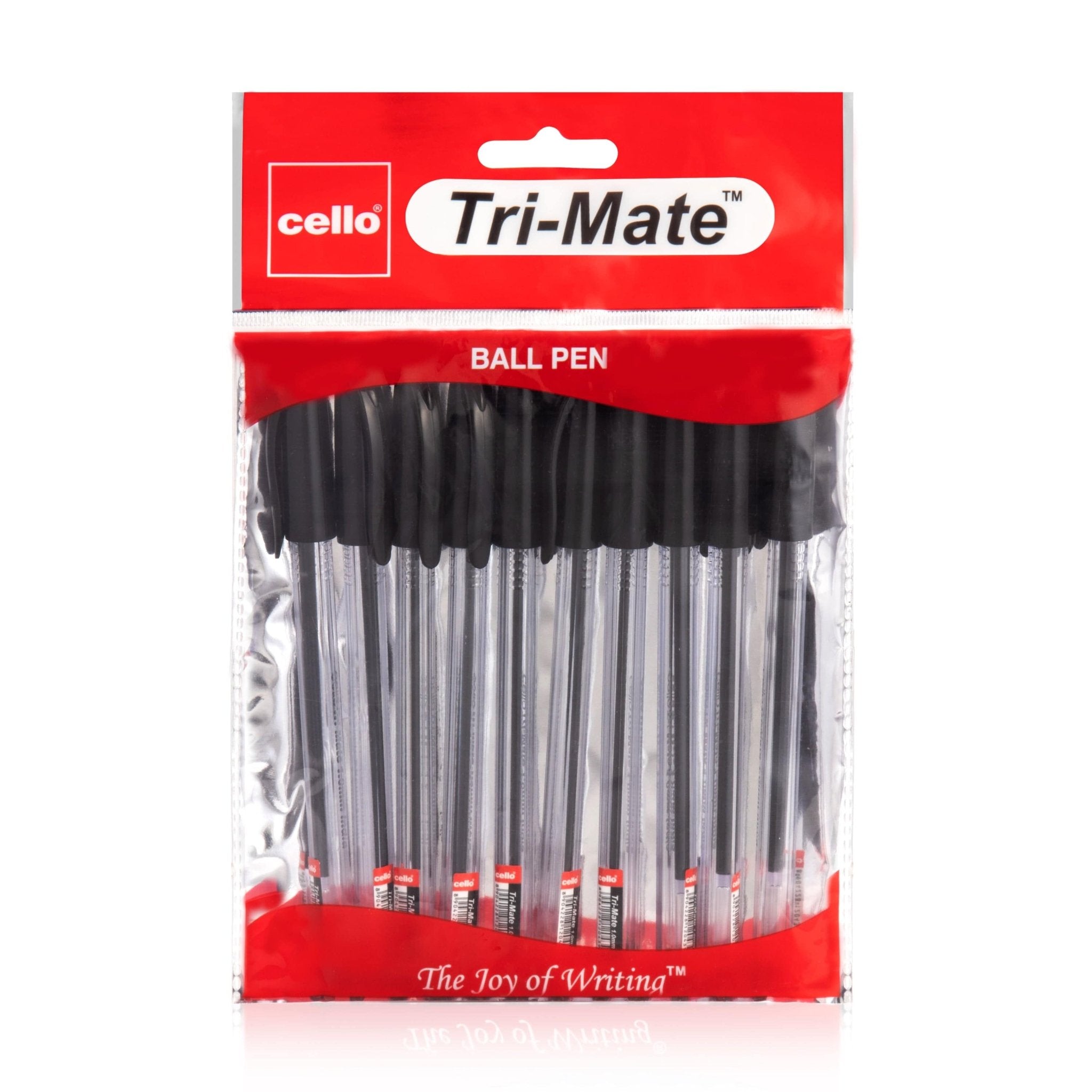 Cello Original Tri - Mate Triangular Barrel Ballpoint Pen, 1.0mm, Blue, Pack of 10 - Infinity Market