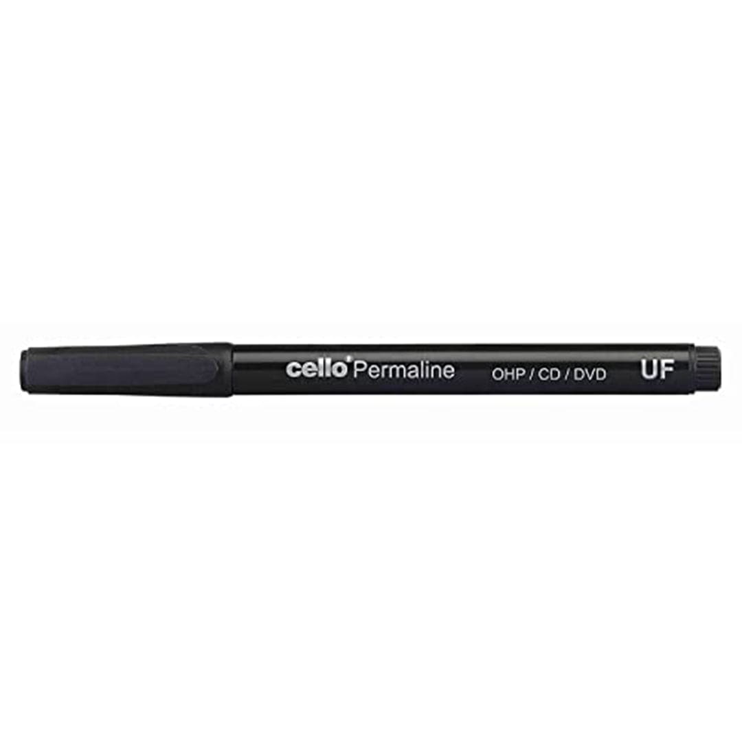 Cello Permaline Ultra Fine Tip CD DVD Permanent Marker Pack of 10, Black - Infinity Market