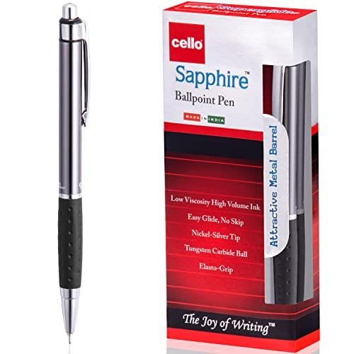 Cello Saphhire Ballpoint Pens Retractable Pen, Black, Pack of 12 - Infinity Market