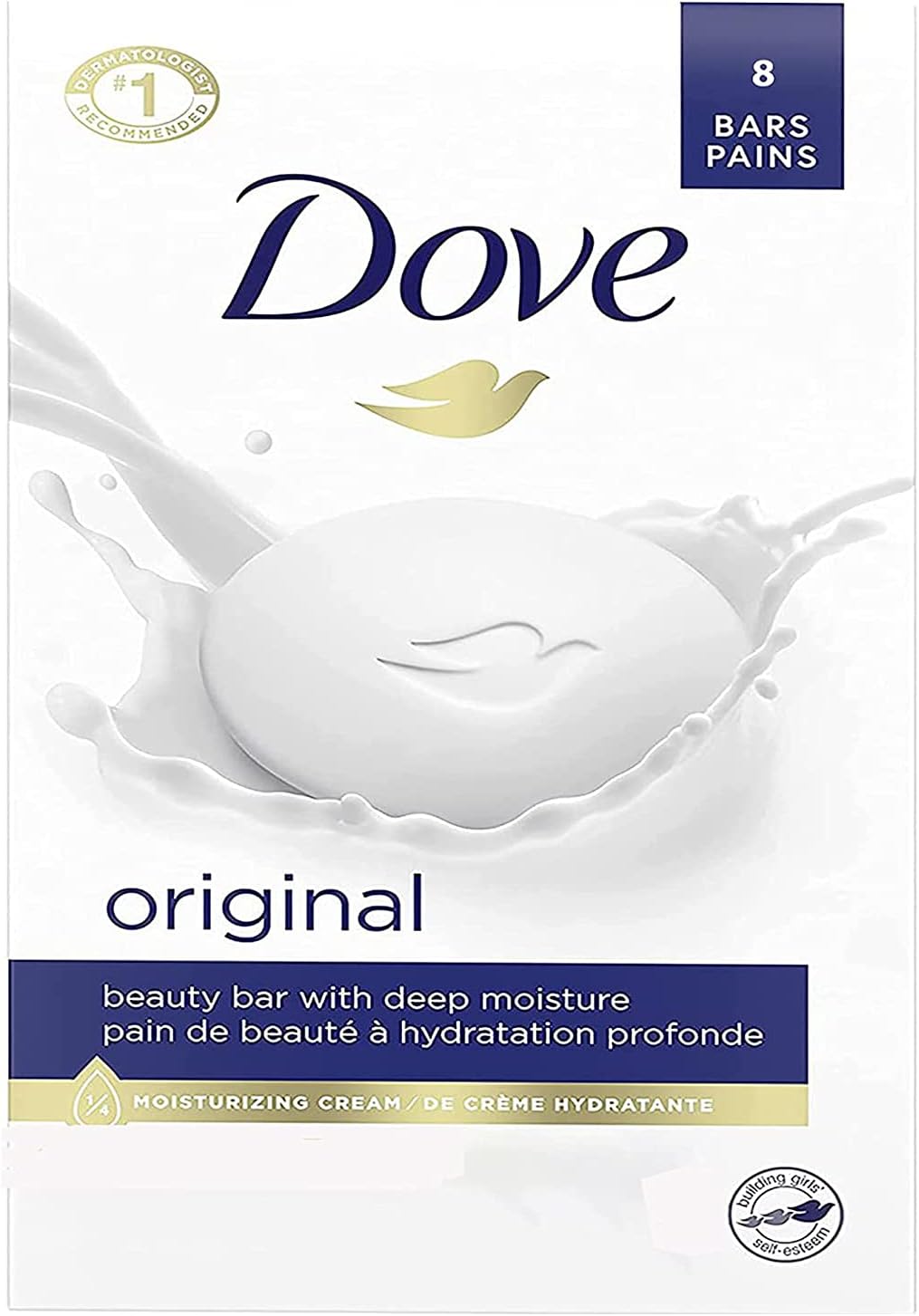 Dove Beauty Bar 135g x 8 Gentle Cleanser for Softer and Smoother Skin with 1/4 Moisturising Cream White More Moisturizing than Bar Soap,135gm Pack of 8 - Infinity Market