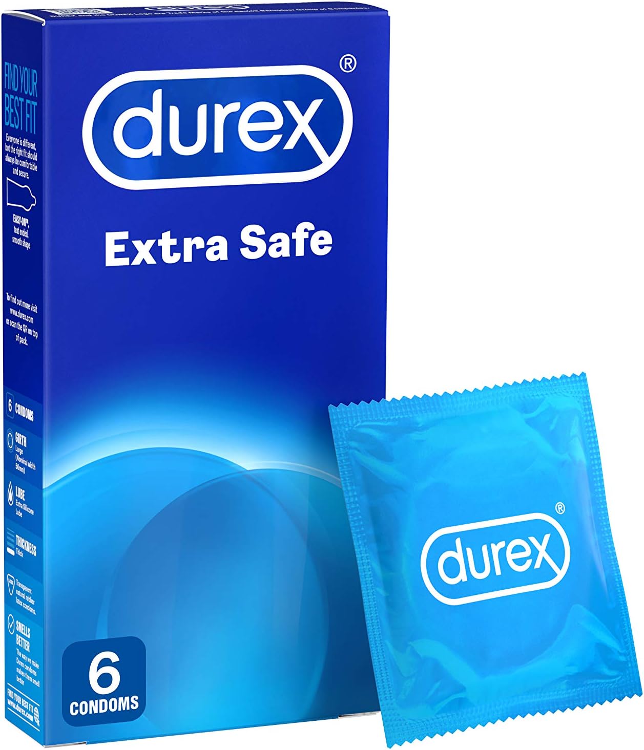 Durex Extra Safe Condoms, 6 each - Infinity Market