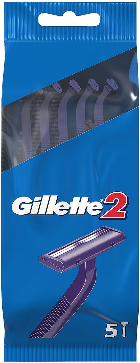 Gillette 2 Men's Disposable Razor, 5 Units - Infinity Market