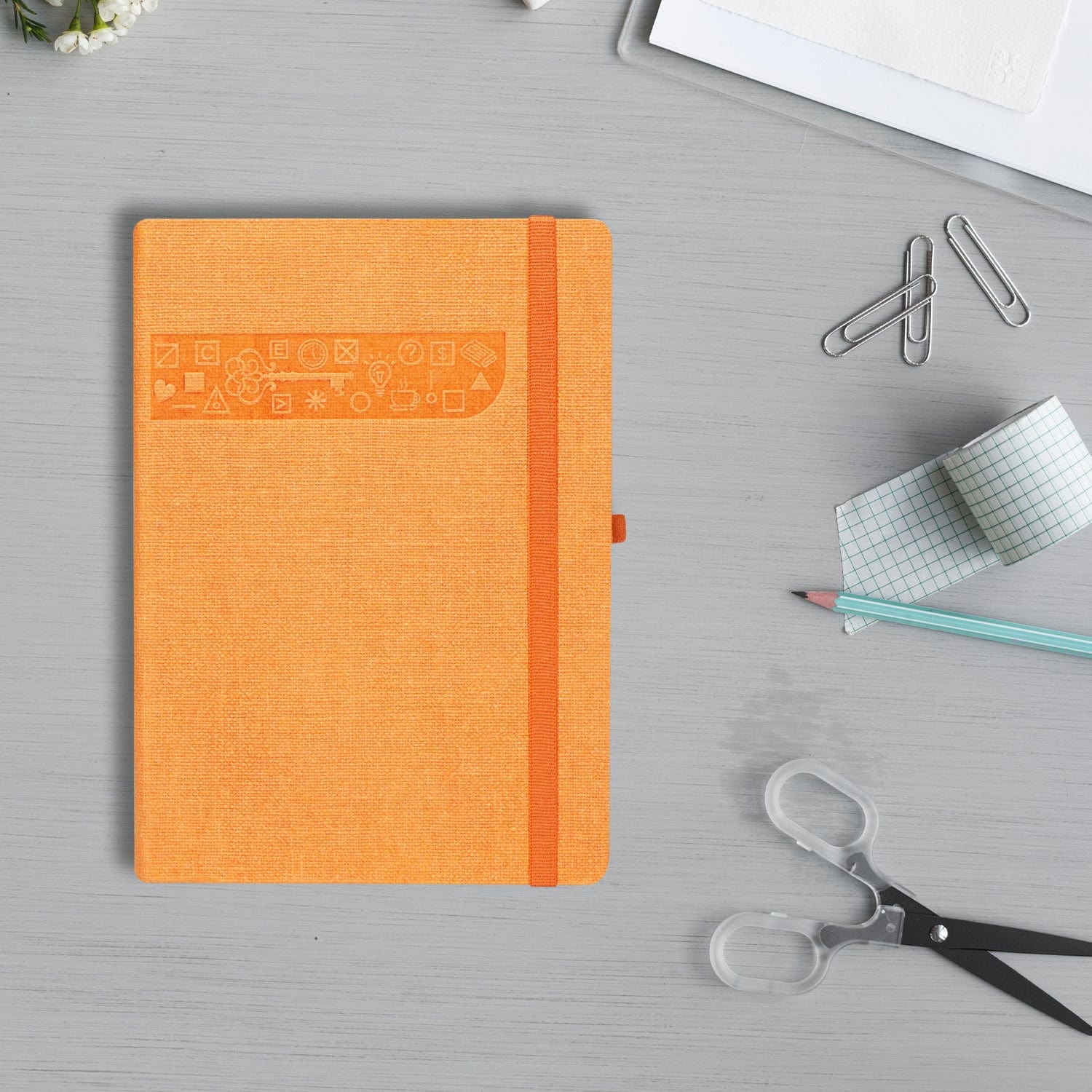 Infinity A5 Signature Marvel Bullet Dotted Grid Paper Journal Notebook with, Bullet Planner Dotted Journal - Dotted Notebook A5 - Bookmark, Elastic Strap, Pen Holder, 248 pages Sustainably Sourced paper Orange - Infinity Market