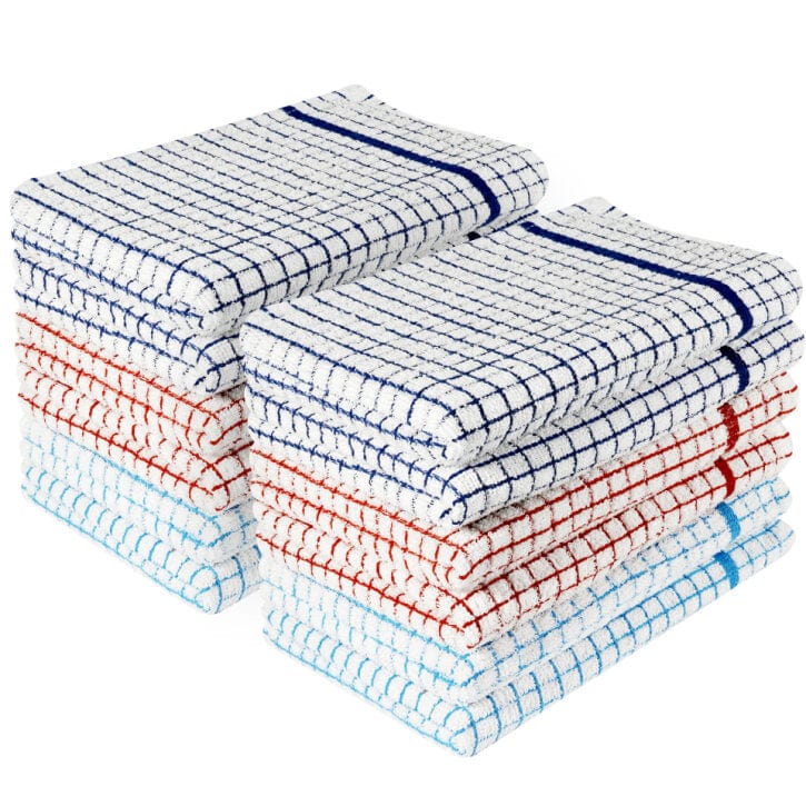 Infinity Terry Positive Large Absorbent Cotton Kitchen Towels, Pack of 12 - Infinity Market