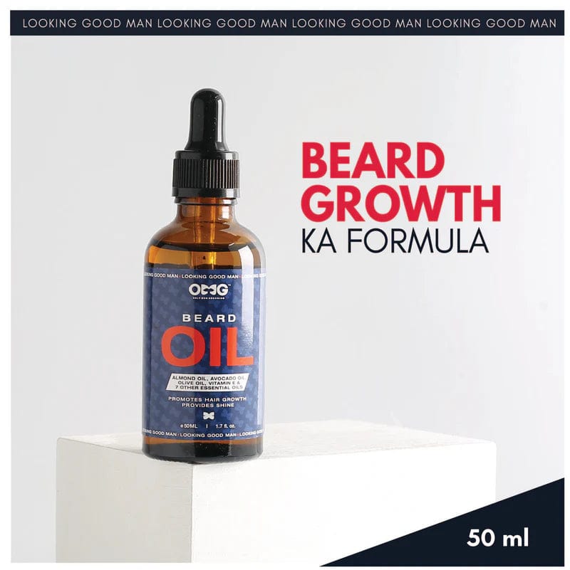 OMG Beard Oil 50ml | Promotes Hair Growth and Gives Shine | Enriched with Vitamin E and 100% Natural Ingredients | Contains Almond Oil, Avocado Oil, Olive Oil - Infinity Market