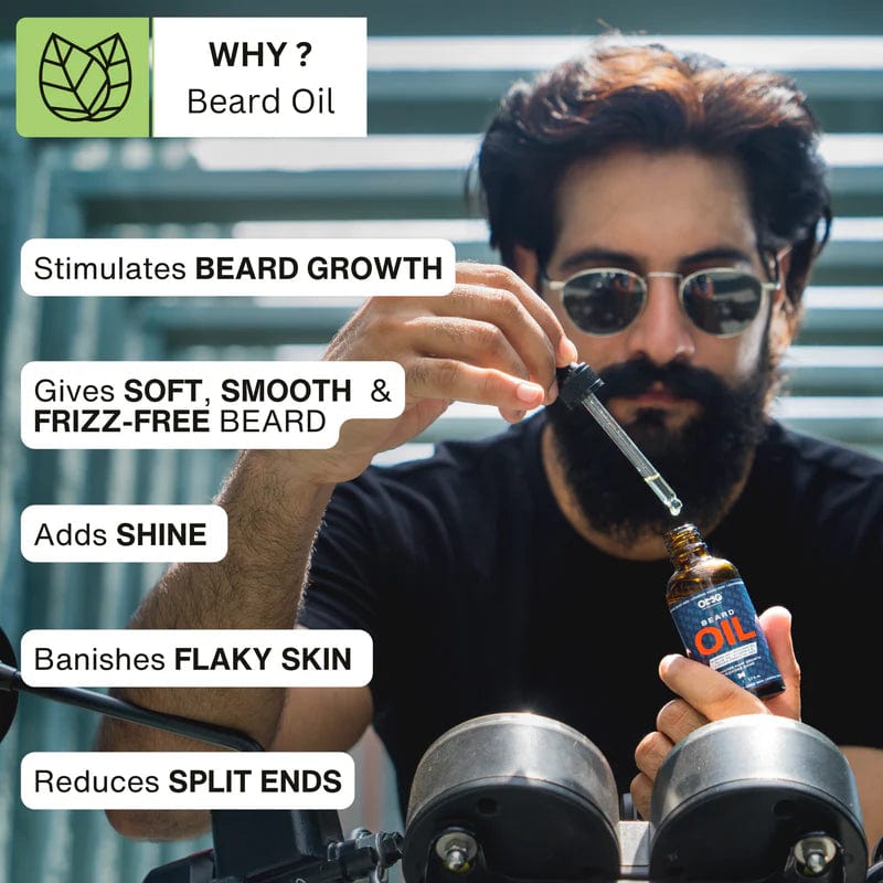 OMG Beard Oil 50ml | Promotes Hair Growth and Gives Shine | Enriched with Vitamin E and 100% Natural Ingredients | Contains Almond Oil, Avocado Oil, Olive Oil - Infinity Market