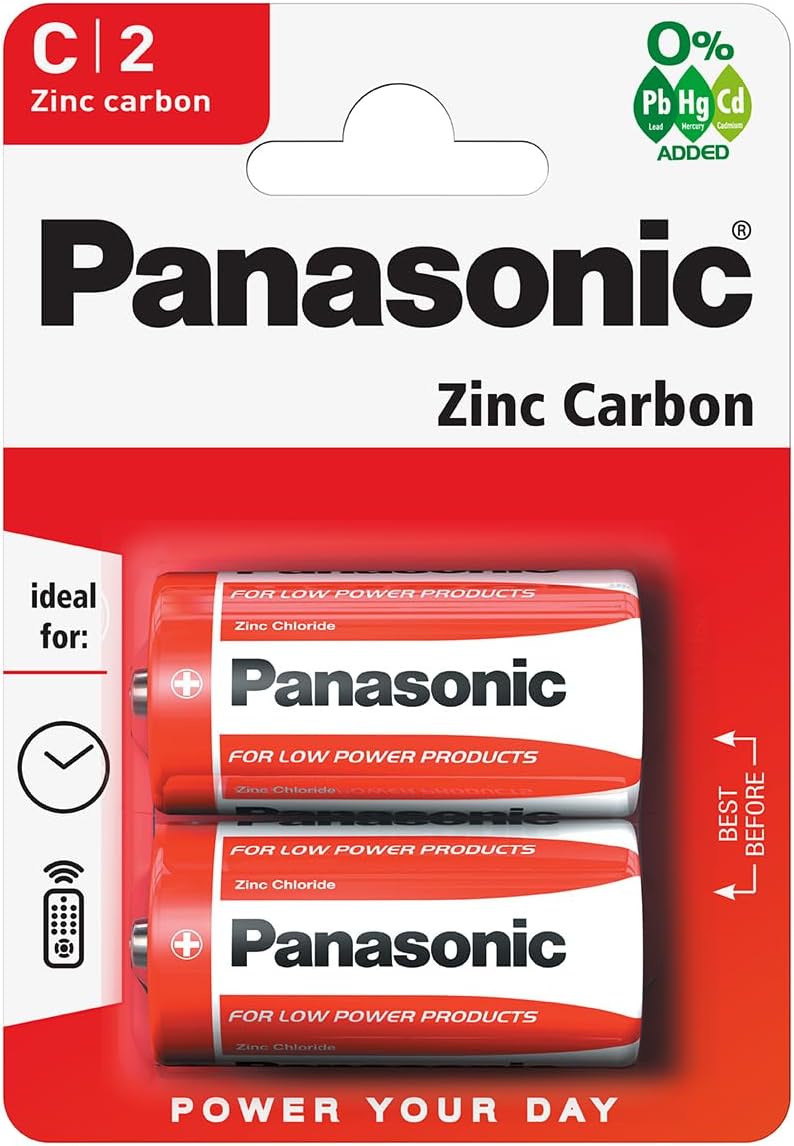 Panasonic C Size Battery Zinc Carbon - 2 pack - Infinity Market