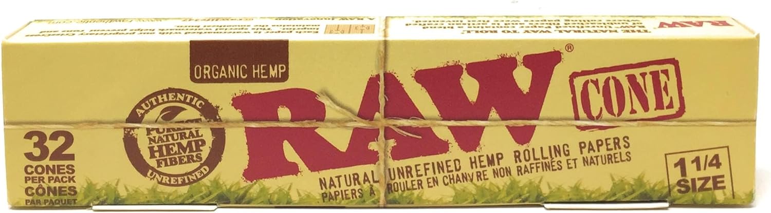 RAW PRE ROLLED CONES 1 1/4 ORGANIC 32PK - Infinity Market