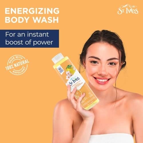 St. Ives Energising Body Wash (650ml) Citrus & Cherry Blossom Made with Plant - Based Cleansers & 100% Natural Extracts 16 oz Shower Gel - Infinity Market