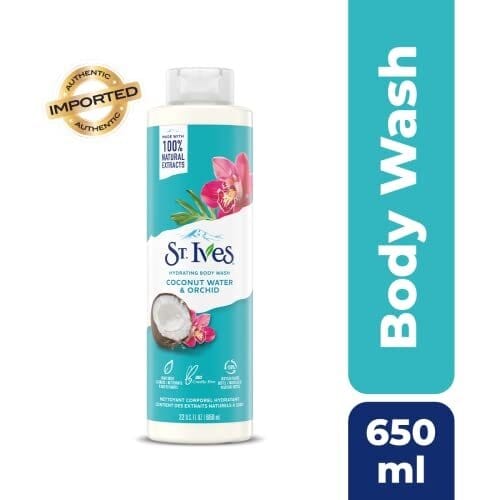 St. Ives Hydrating Body Wash, Coconut Water and Orchid (650ml) Made with Plant - Based Cleansers & 100% Natural Extracts 16 oz Shower Gel - Infinity Market