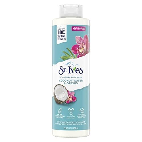 St. Ives Hydrating Body Wash, Coconut Water and Orchid (650ml) Made with Plant - Based Cleansers & 100% Natural Extracts 16 oz Shower Gel - Infinity Market