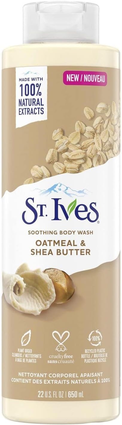 St. Ives Soothing Body Wash (650ml) Moisturising Cleanser Oatmeal & Shea Butter Made with Plant - Based Cleansers & 100% Natural Extracts 16 oz Shower Gel - Infinity Market