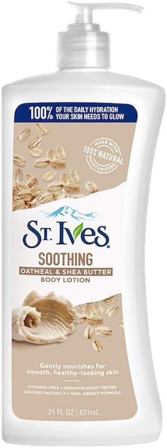 ST. Ives Soothing Hand and Body Lotion Moisturiser for Dry Skin Oatmeal and Shea Butter Made with 100 Percent Natural Moisturisers 21 oz, 621ml - Infinity Market