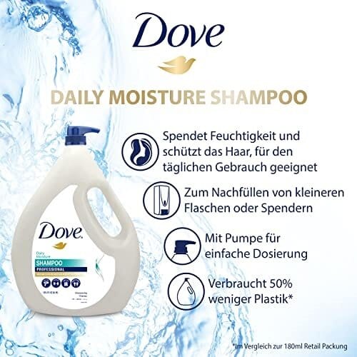 Dove Hair Shampoo | Daily Moisture | With Pump 4L | Nourishing system for smooth hair and resilient to daily damage