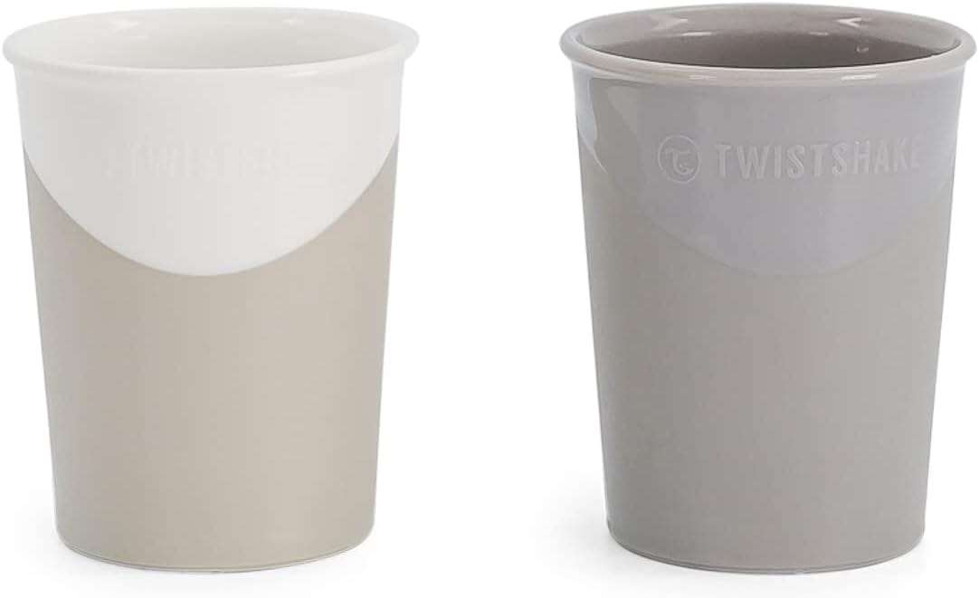 Twistshake 2X Baby Learning Cup, Feeding Cup, BPA Free, 170ml, Grey/White - Infinity Market