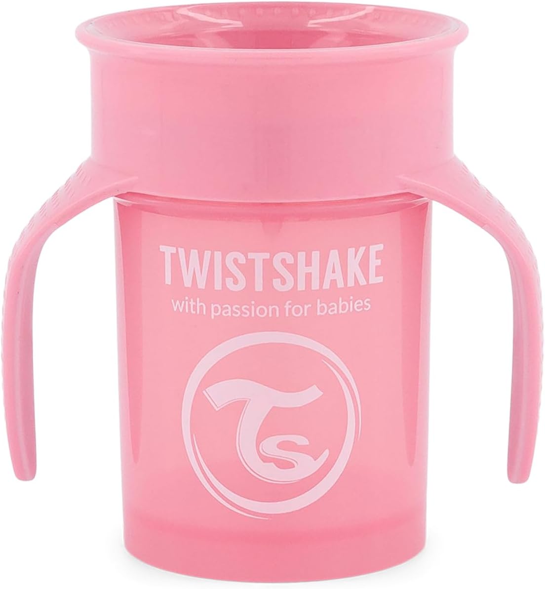 Twistshake 360 Cup Leak - Proof Sippy Cup 230 ml, Toddler Trainer Cup with 360? Drinking Rim, Ergonomic Learning Cup, from 6 Months, BPA Free, Pastel Pink - Infinity Market