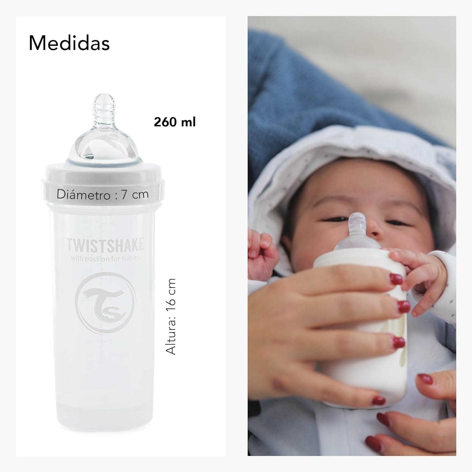 Twistshake Anti - Colic (260 ml, White) - Infinity Market