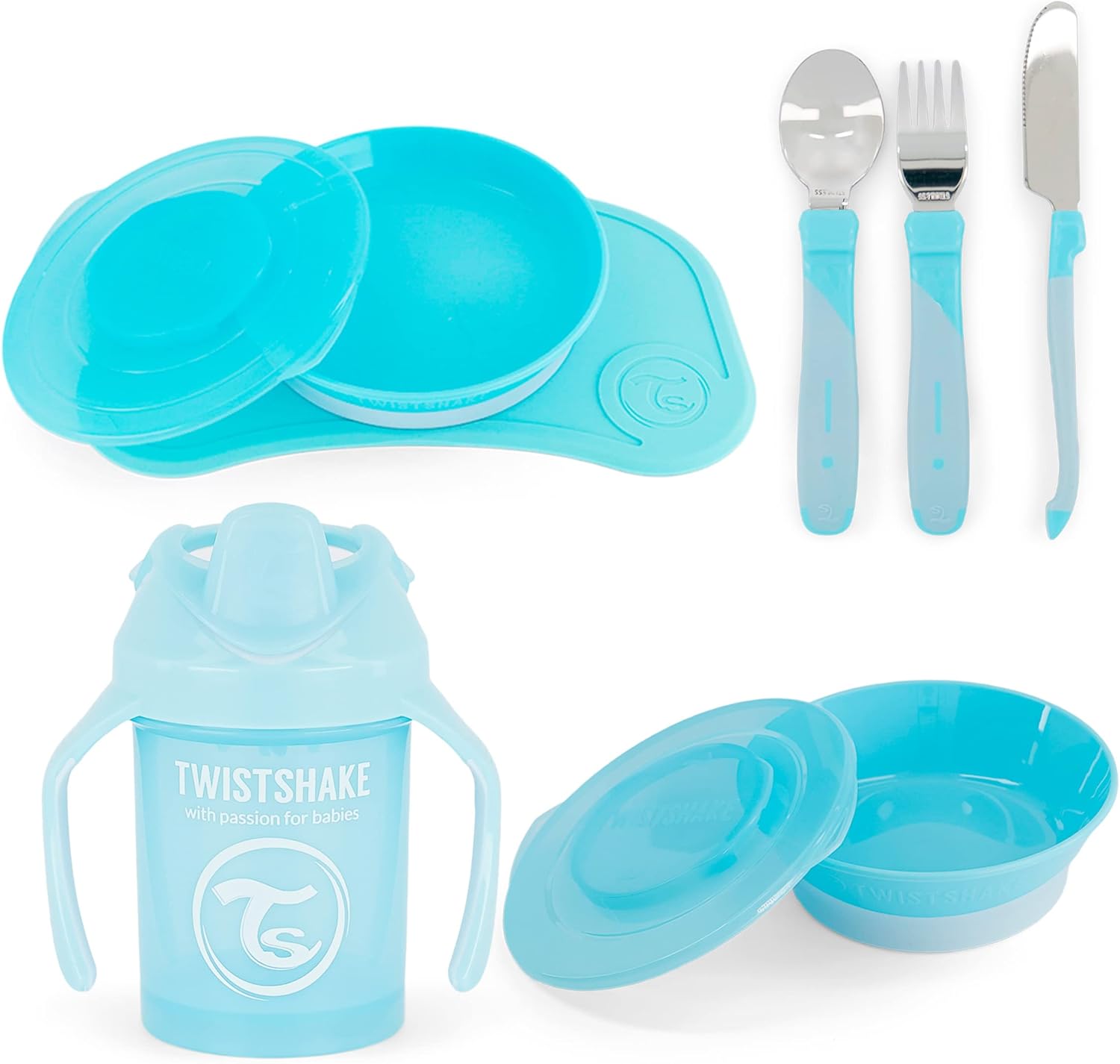 Twistshake Baby Tableware Set - 4 Piece - Pestel Blue - Infinity Market