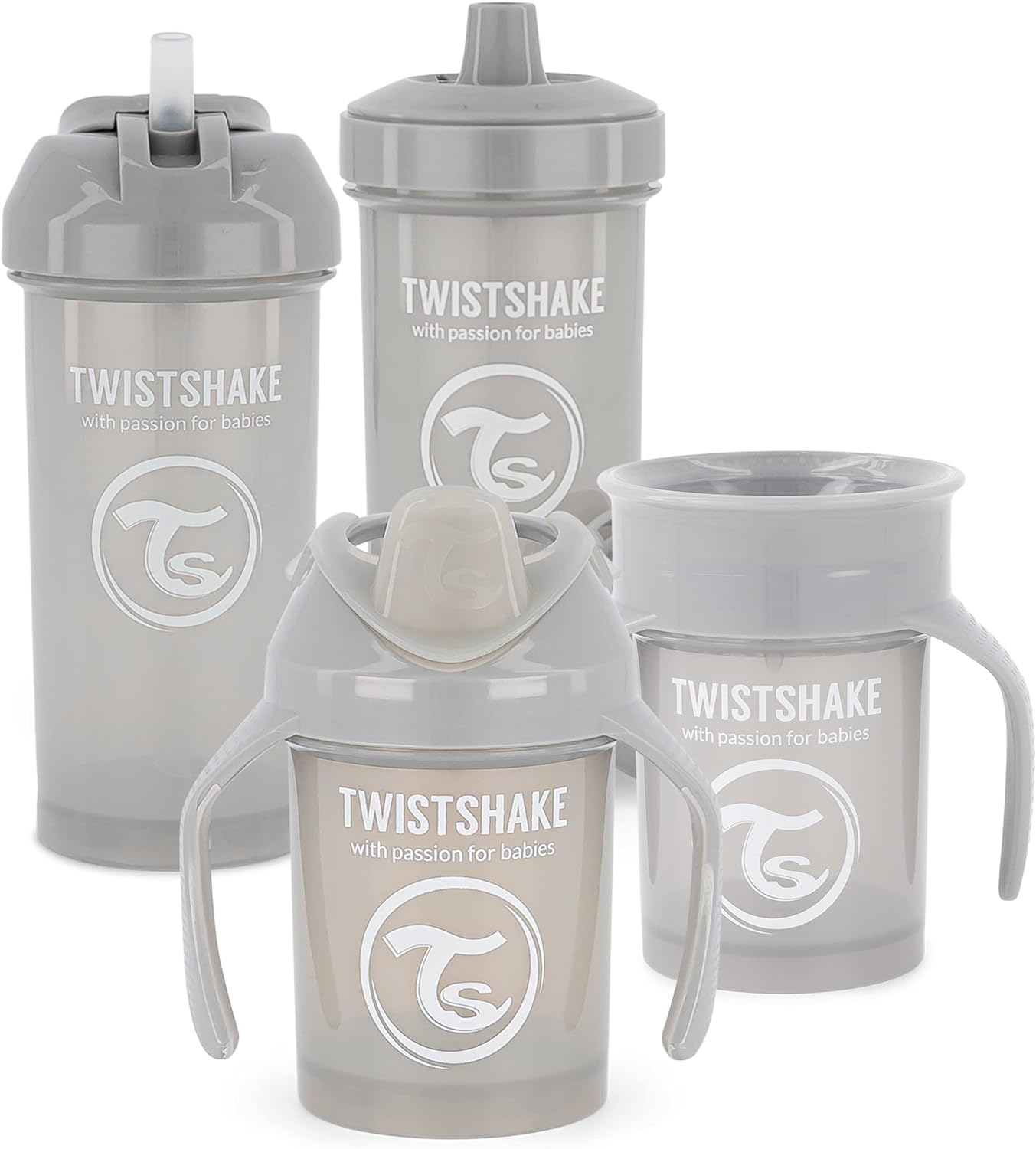 Twistshake Baby Training Sippy Cup Set - 4 Piece - Grey - Infinity Market