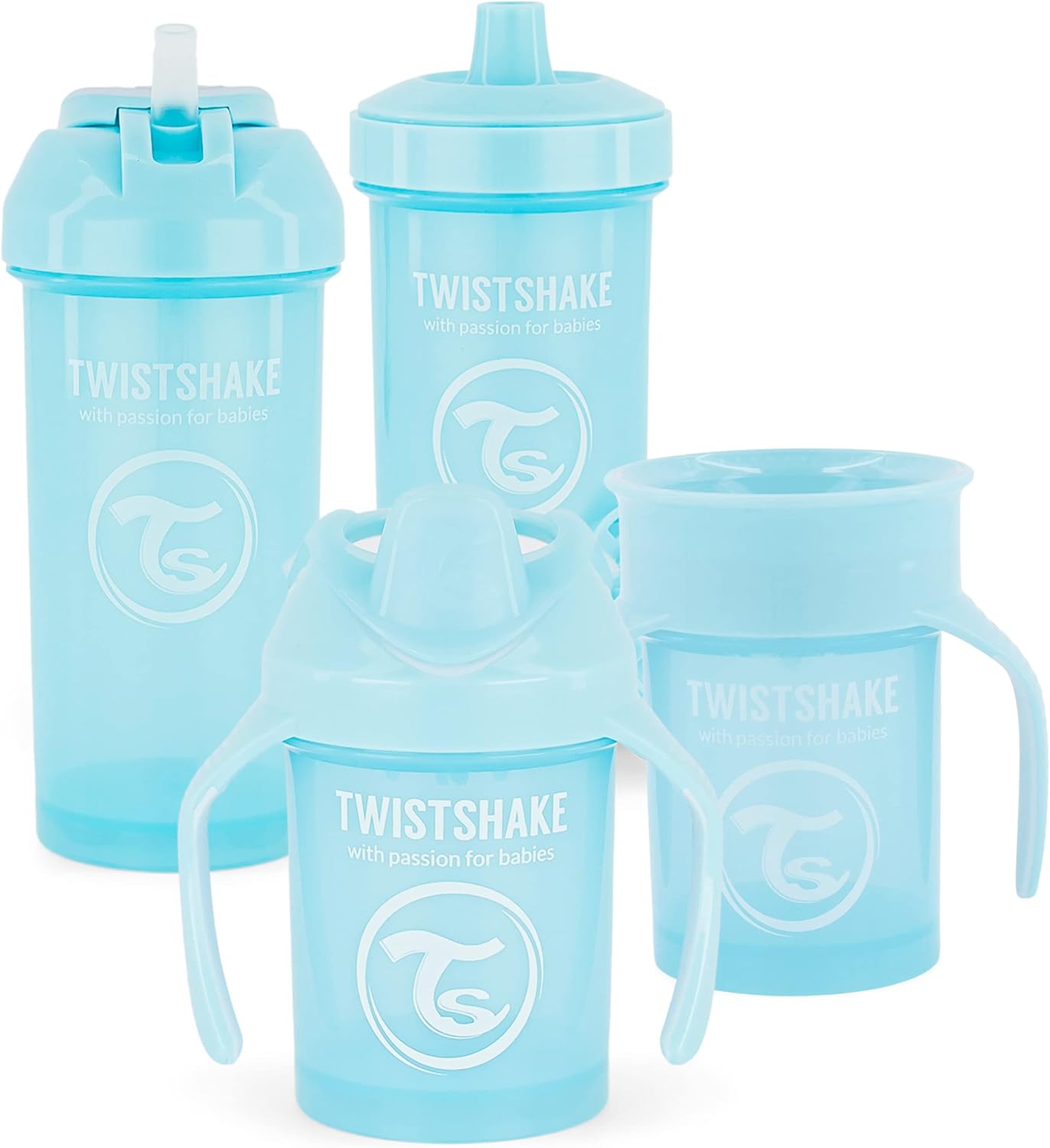 Twistshake Baby Training Sippy Cup Set - 4 Piece - Pestel Blue - Infinity Market