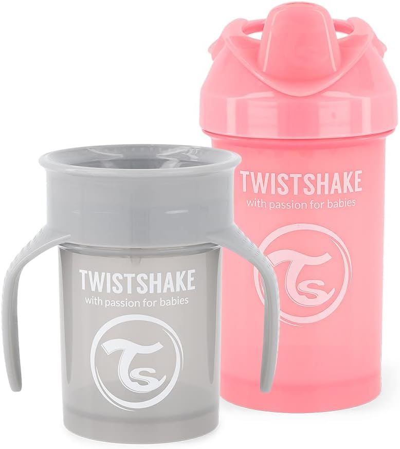 Twistshake Non - Spill Baby Sippy Cups - 1x 360 Cup + 1x Crawler Cup - Infinity Market